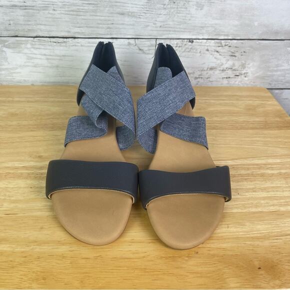 Market & Spruce Jovie Crossover Wedge Sandal Size 7.5 - Picture 3 of 5